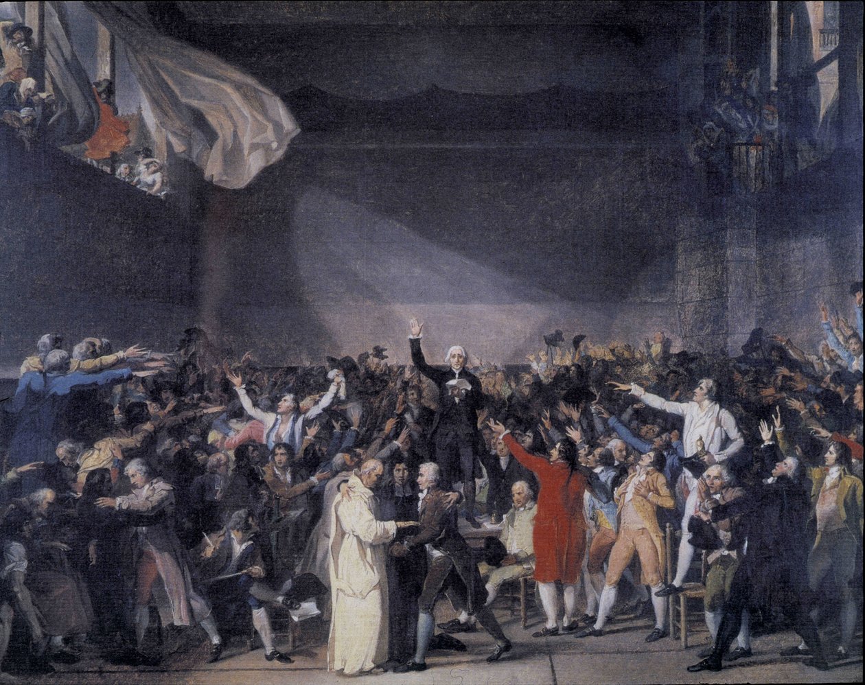 Bailly przeczytał tekst Przysięgi Jeu de Paume 20 czerwca autorstwa Unknown artist