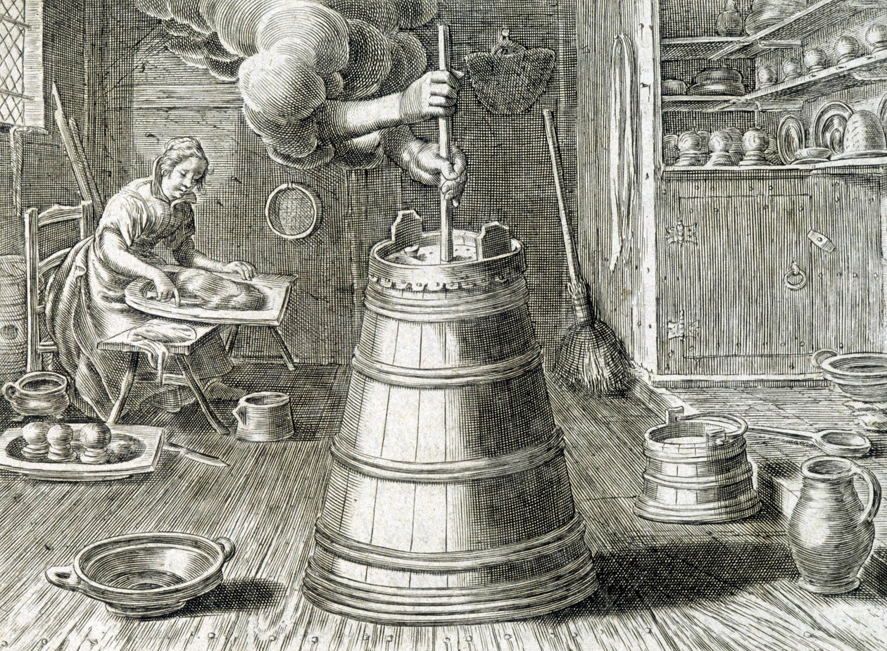 Baratte do wyrobu masła i sera - grawer autorstwa Unknown artist