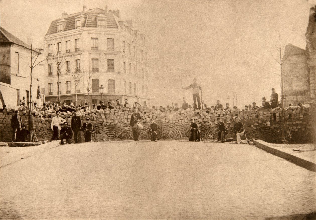 Barykada na wyżynach Menilamount, Paryż, marzec 1871 autorstwa Unknown artist