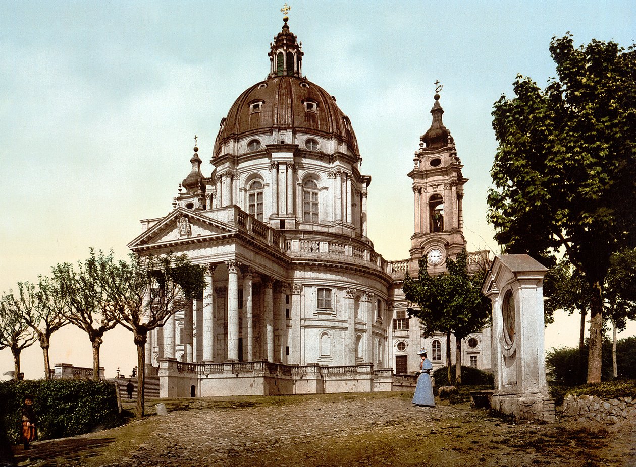 Bazylika della Superga (Bazylika Superga) w Turynie (Turyn) we Włoszech w 1890 r. autorstwa Unknown artist