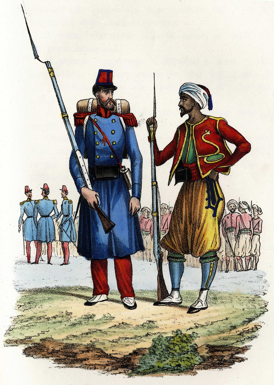 Batalion Legii Cudzoziemskiej sformowany i wysłany do Algierii w 1831 r.; batalion autochtonicznych jeźdźców, sformowany i wysłany do Algierii w 1841 r. W „”Storia d