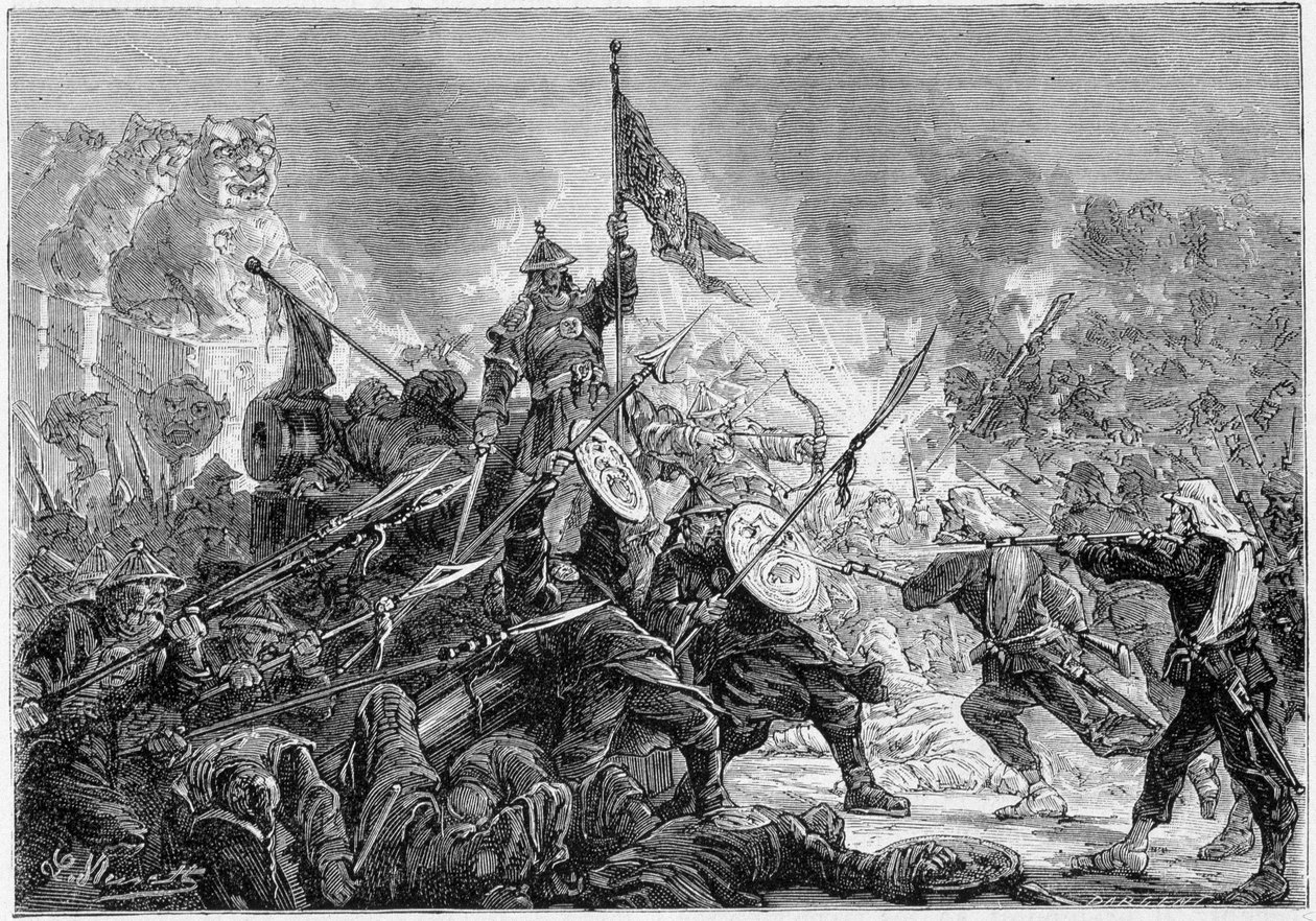 Bitwa pod Palikao: klęska armii mandżurskiej przed francusko-brytyjskimi siłami ekspedycyjnymi, 21.09.1860 - autorstwa Unknown artist