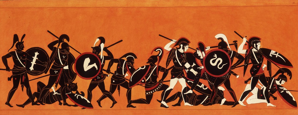 Bitwa Greków i Trojan (Wojna trojańska) 1808-1810 (obraz) autorstwa Unknown artist