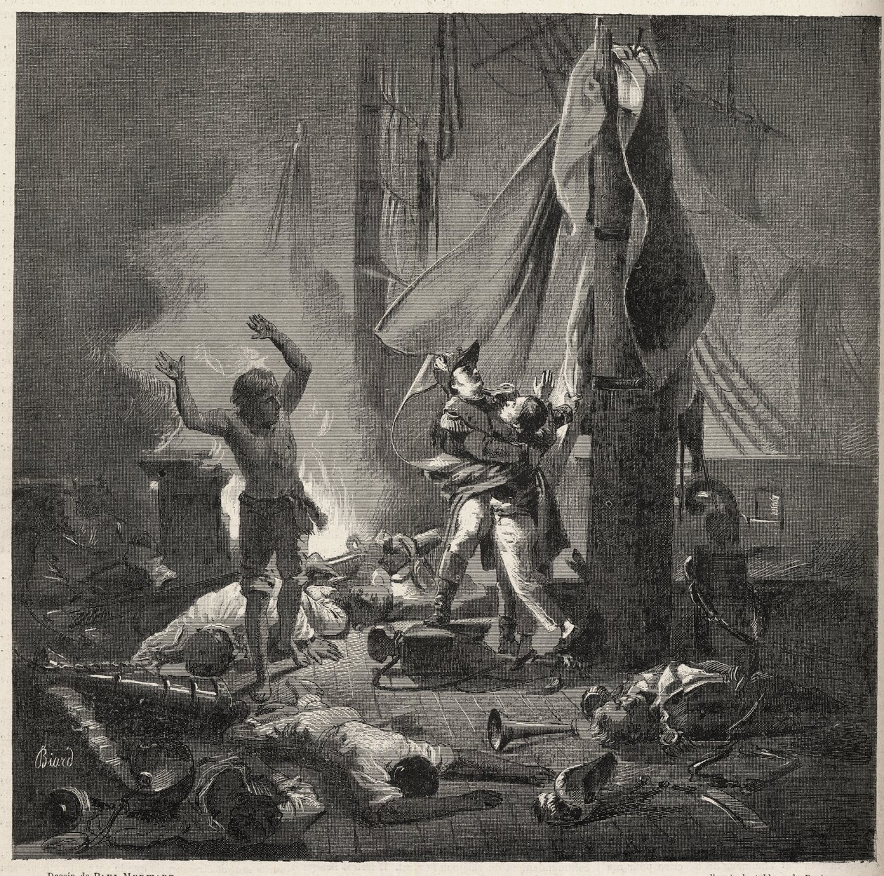 Bitwa nad Nilem - Bitwa pod Aboukir - śmierć Luce i Giocante de Casabianca (Luc-Julien-Joseph Casabianca autorstwa Unknown artist