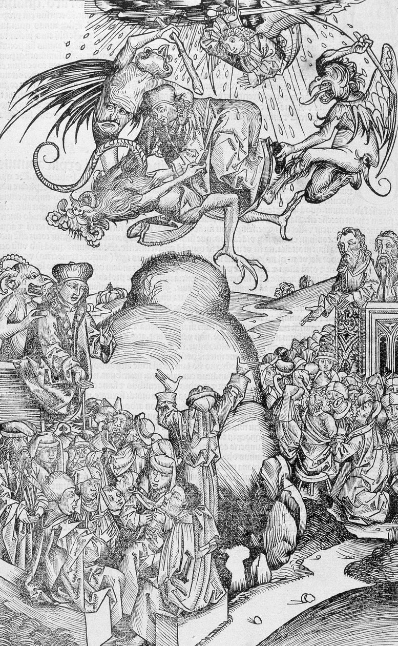 Wierzenia i przesądy. W „”Kronikach norymberskich”” autorstwa Unknown artist
