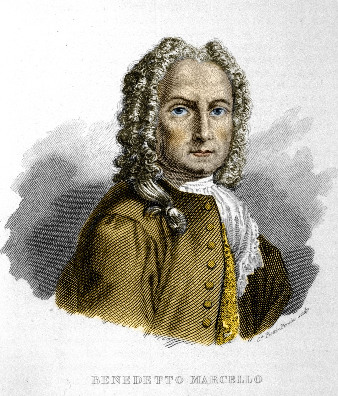 Benedetto Marcello (1686-1739) Włoski kompozytor. XIX-wieczny grawerunek Mediolan autorstwa Unknown artist