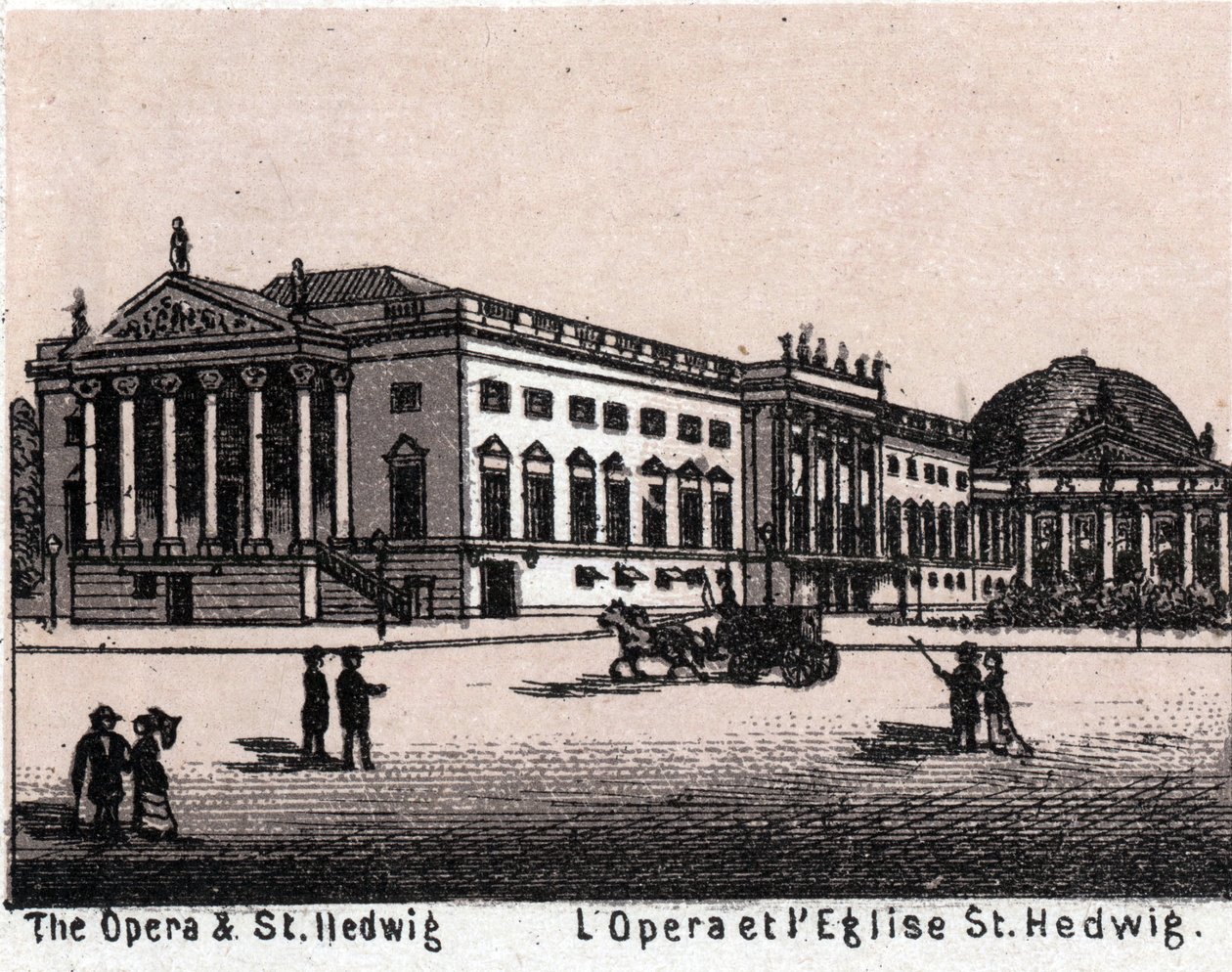 Berlin, Niemcy: widok na operę i kościół św Jadwigi (Opera i św Jadwiga). w „” Świat ilustruje 168 odsłon”” Niedatowany (koniec XIX wieku) autorstwa Unknown artist