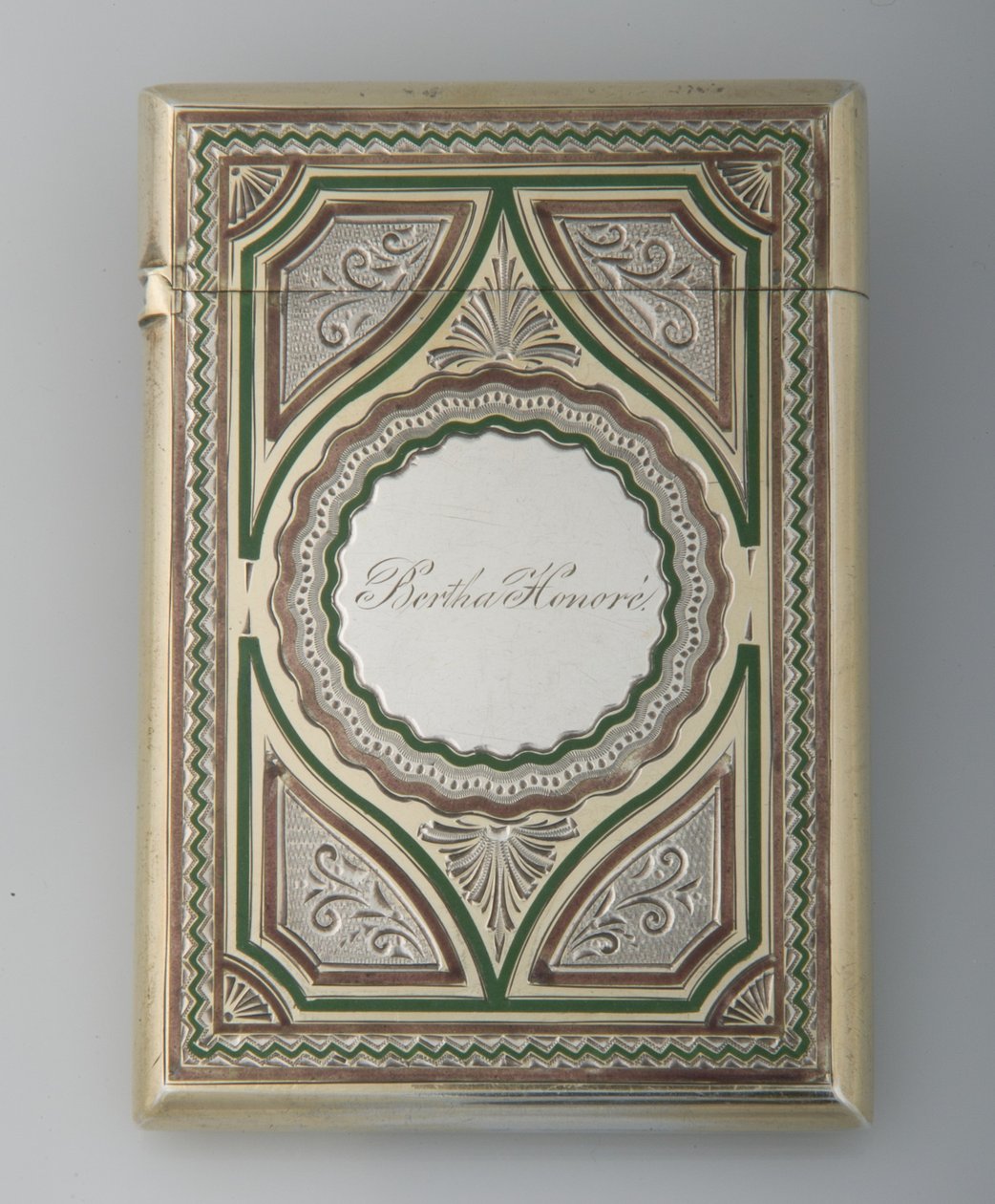Etui na karty Berthy Palmer, ok.1865, srebro Sterling, emalia, producent nieznany autorstwa Unknown artist