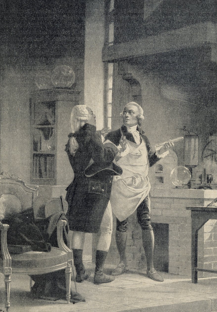 Berthollet z wizytą u Lavoisiera w laboratorium na Sorbonie – w „Wszechświecie i człowieczeństwie” H. Kraemera autorstwa Unknown artist