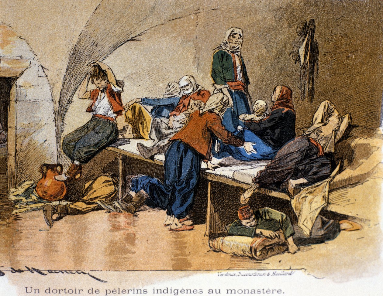 Betlejem. Dormitorium pielgrzymów przy klasztorze. 19 wiek. autorstwa Unknown artist