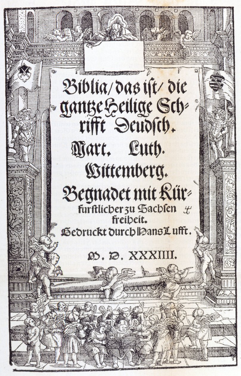 Biblia Lutra. Frontyspicjum autorstwa Unknown artist