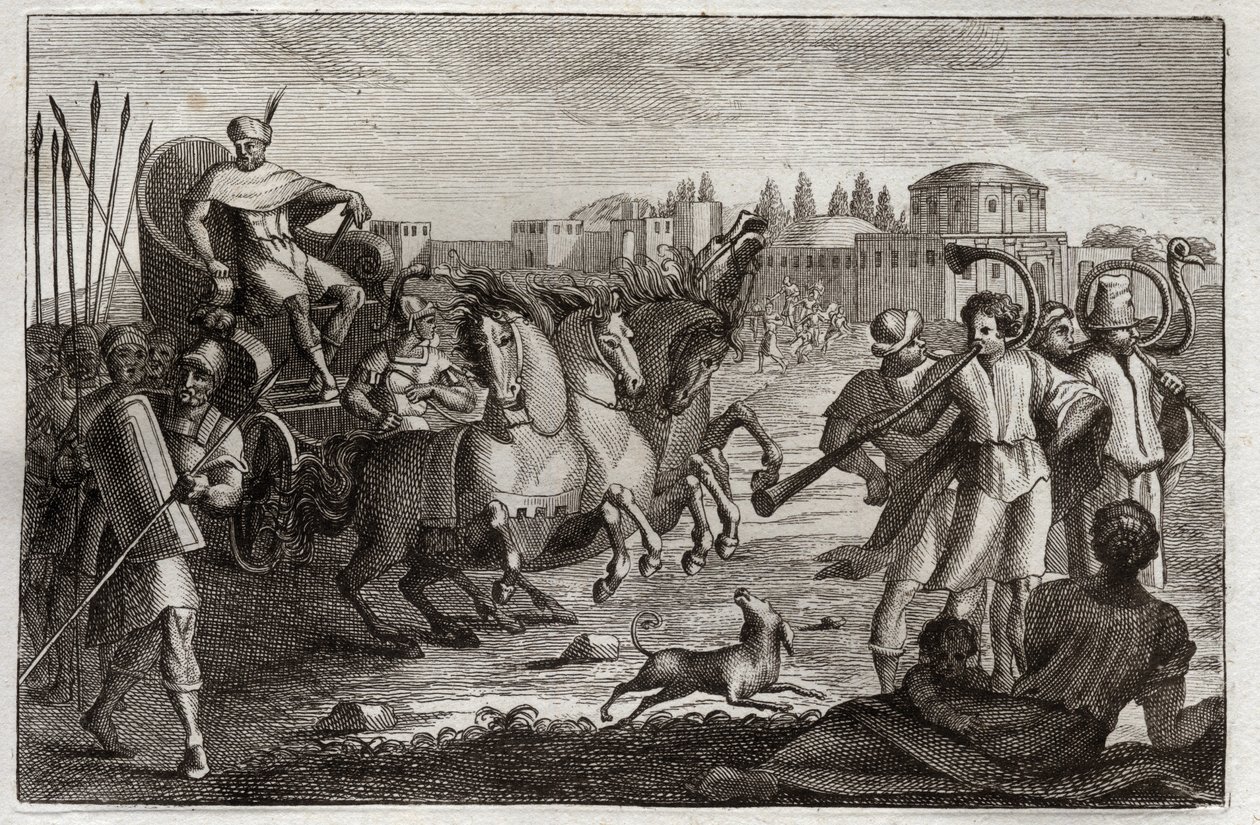 Biblia Royaumont, Stary Testament: Podniesienie Józefa. Józef zmartwychwstaje w chwale. Ilustracja z 1811 roku. autorstwa Unknown artist