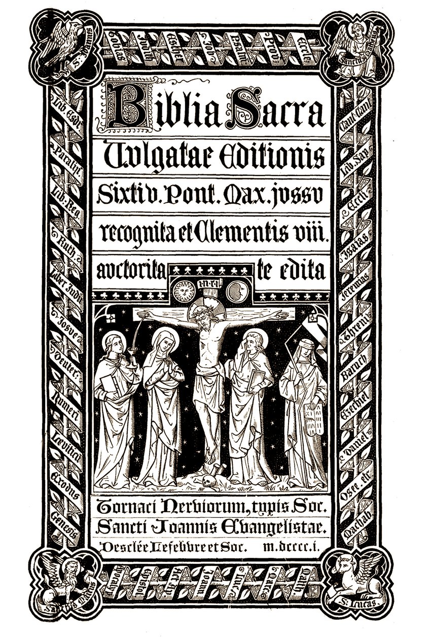 Święta Biblia, Tournai 1881 - Pismo Święte Maks. Na zamówienie poprawionego wydania Klemensa VIII, który redagowałeś autorstwa Unknown artist