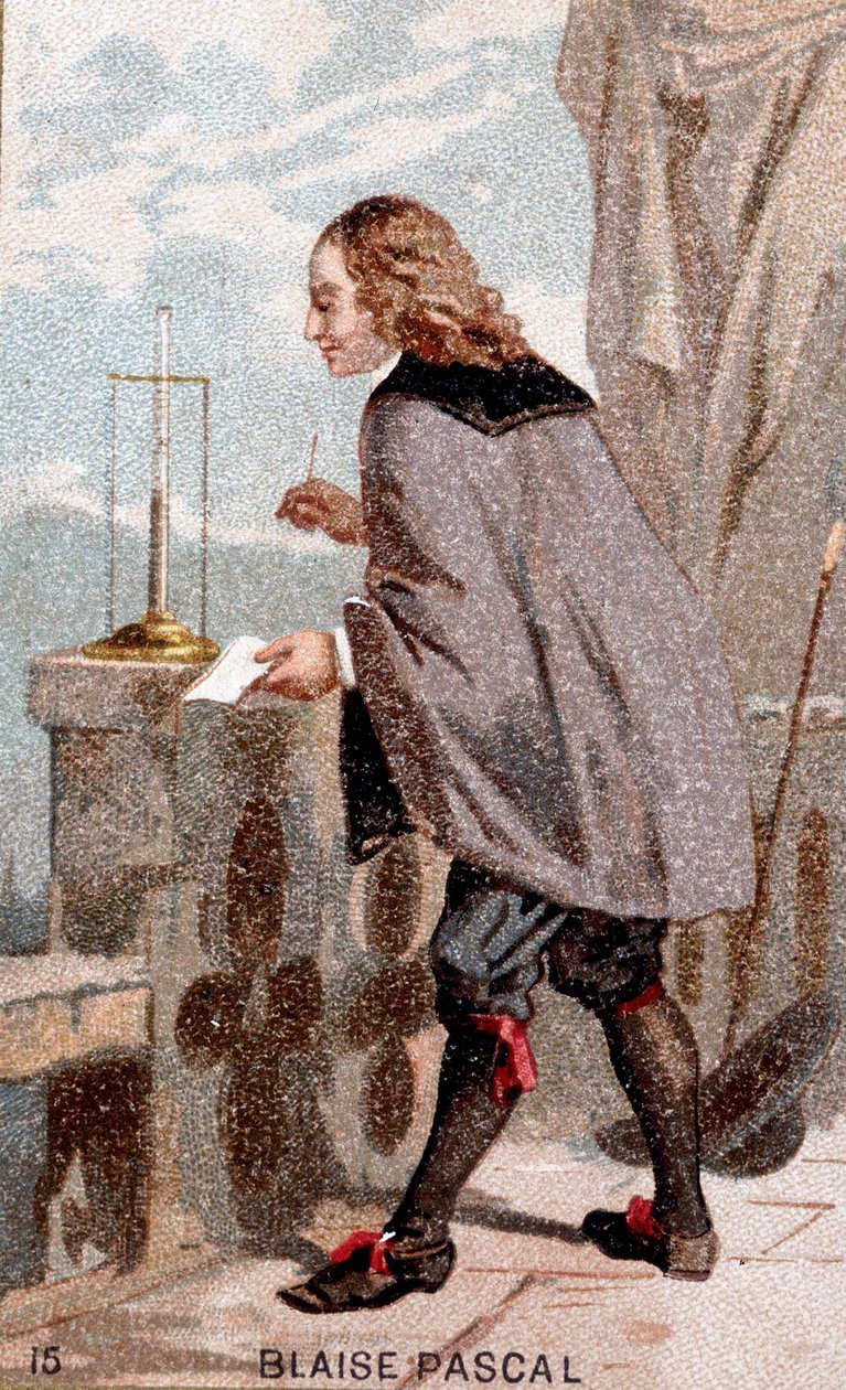 Blaise Pascal (1623 - 1662) przed barometrem autorstwa Unknown artist