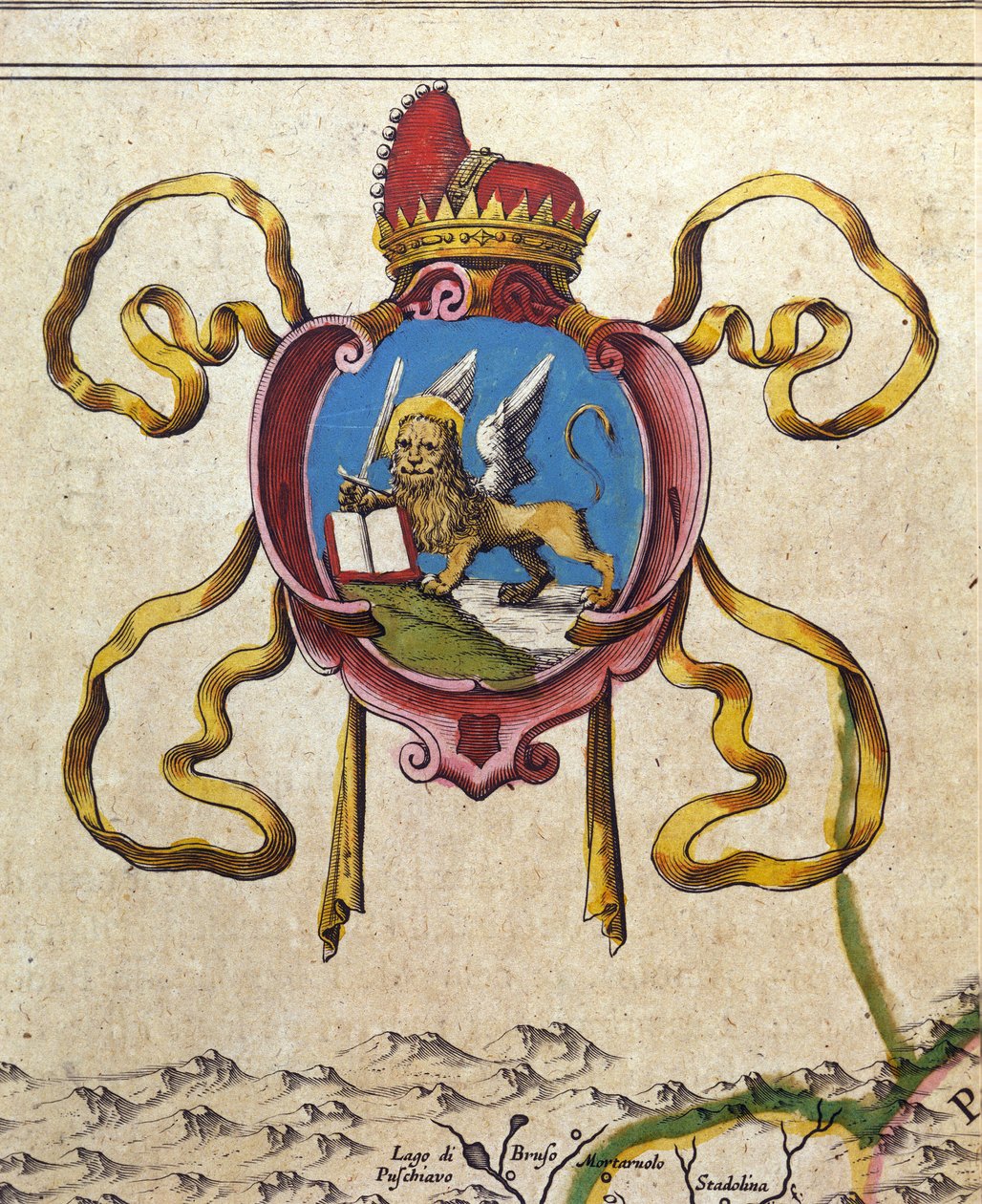 Blazon Republiki Weneckiej zdobi lwa św. Marka. 19 wiek autorstwa Unknown artist
