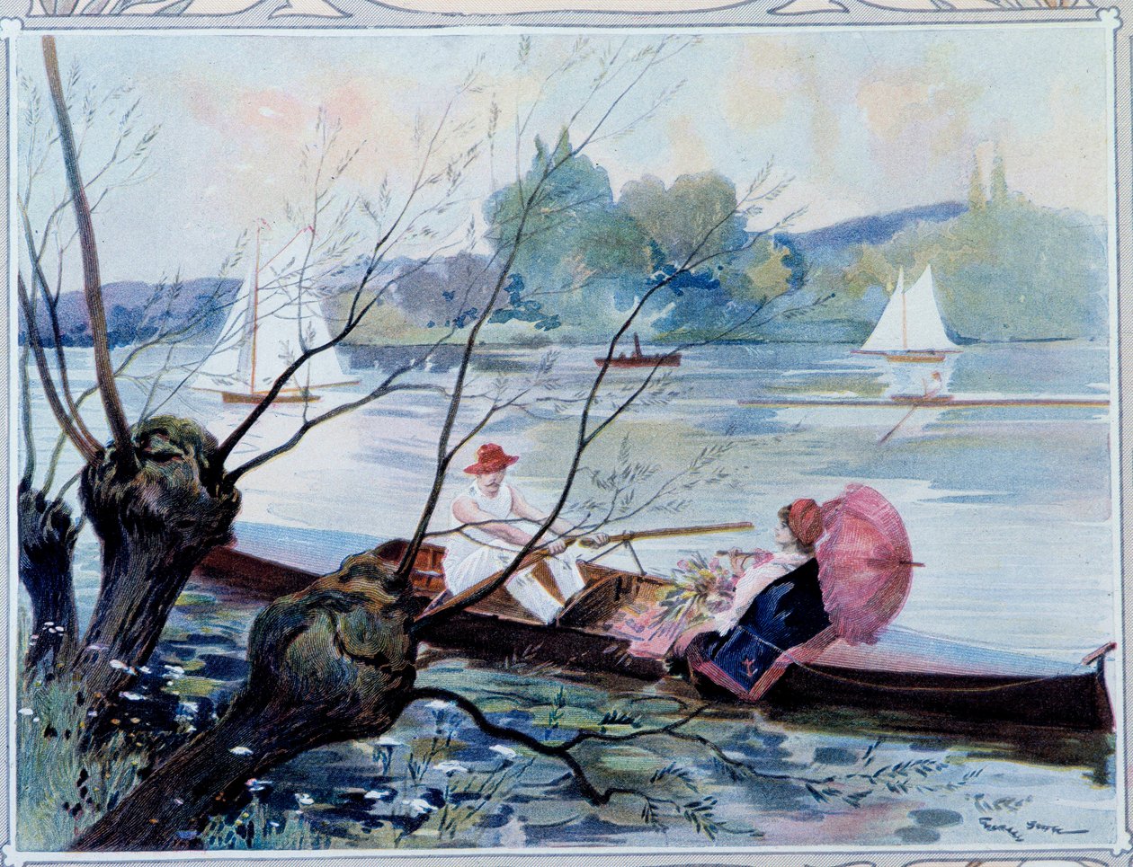 Spacer łodzią autorstwa Unknown Artist