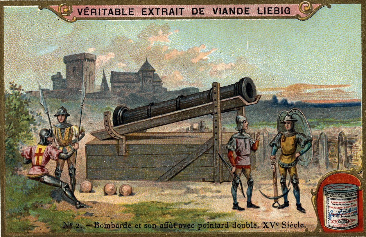 Bombarde i jej zegarek z podwójną wskazówką. XV wiek. Chromo Liebiga. autorstwa Unknown artist