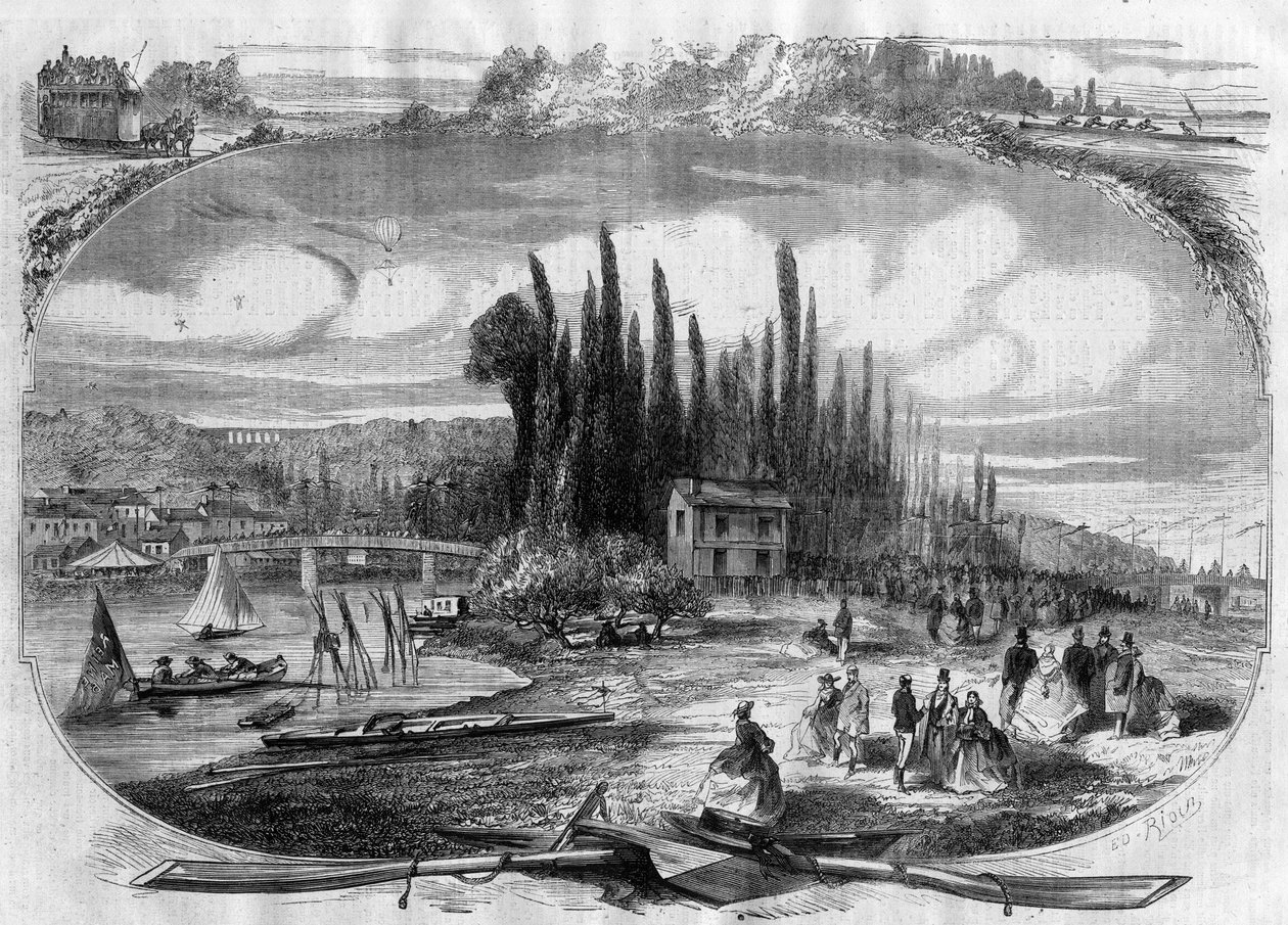 Bougival (Yvelines) Brzegi Sekwany w 1868 r. autorstwa Unknown artist