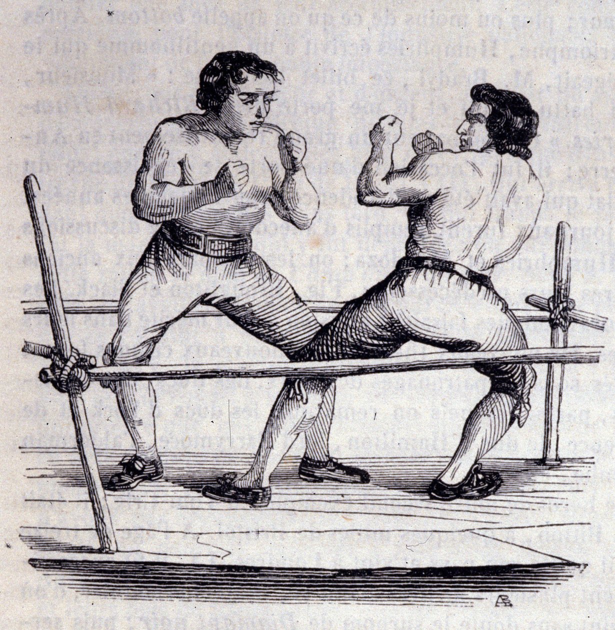 Bokserzy Daniel Mendoza (1764-1836) i Richard Humphries (Humphreys) w 1790 r. Rycina XIX w. autorstwa Unknown artist