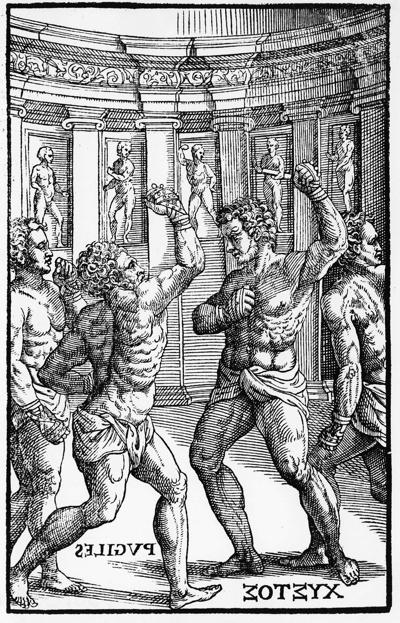 Bokserki, zapaśnicy - w „Jerome Mercurialis de Arte Gymnastica”, wydanie weneckie autorstwa Unknown artist