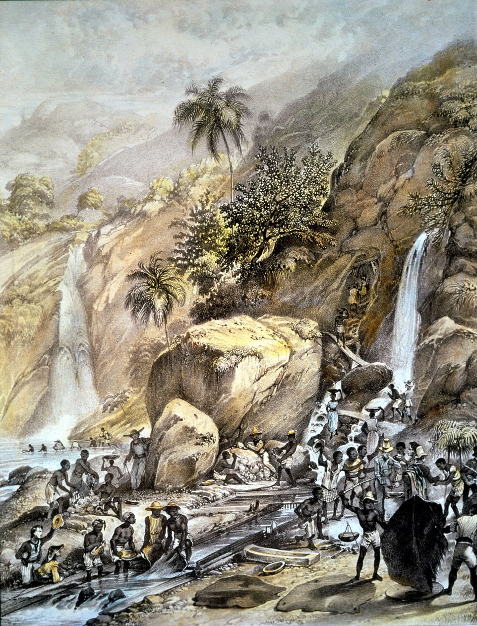 Brazylia, ruda złota to lawa w górach Itacolumi (Minas Gerais). 1820 autorstwa Unknown artist