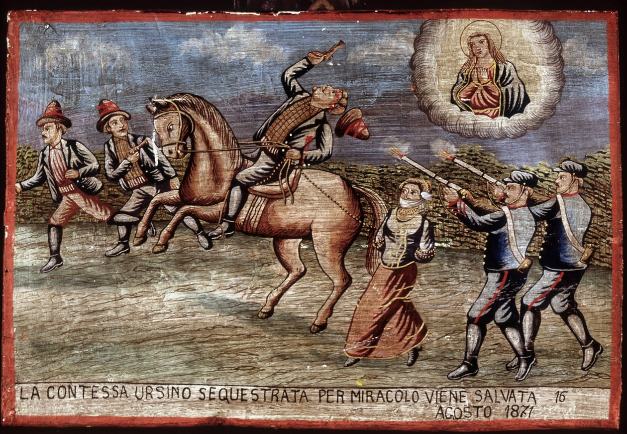 Brygada, ex-voto w 1871: hrabina Ursino została właśnie cudem uratowana. autorstwa Unknown artist