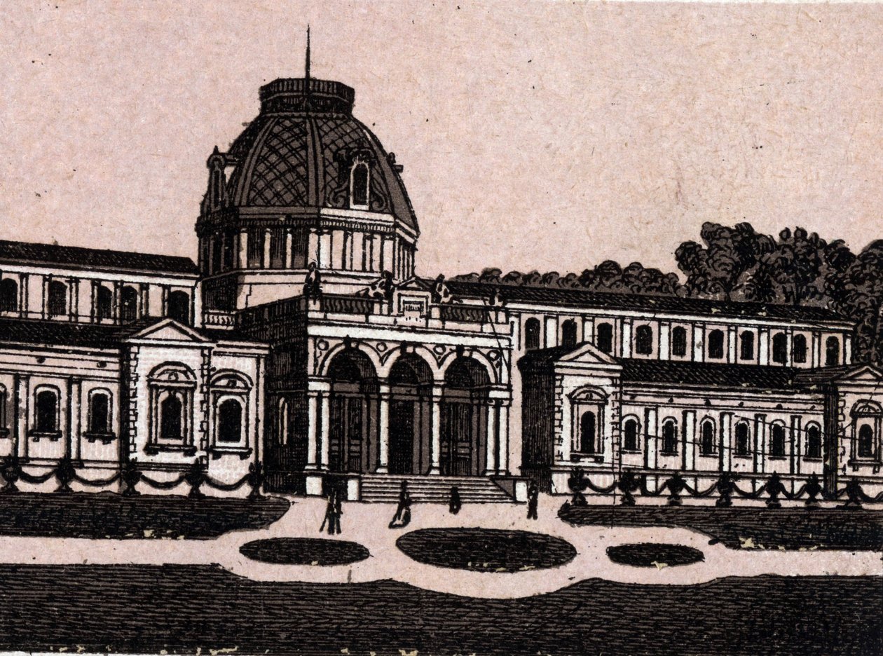 Budapeszt, Węgry: widok na łaźnie termalne na wyspie Isle Margaret (Isle Margareth). w „” Świat ilustruje 168 odsłon”” Niedatowany (koniec XIX wieku) autorstwa Unknown artist