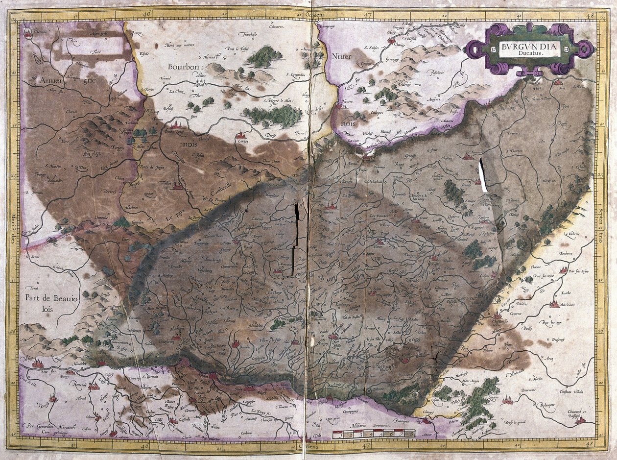Burgundia, Francja (grawerowanie autorstwa Unknown artist