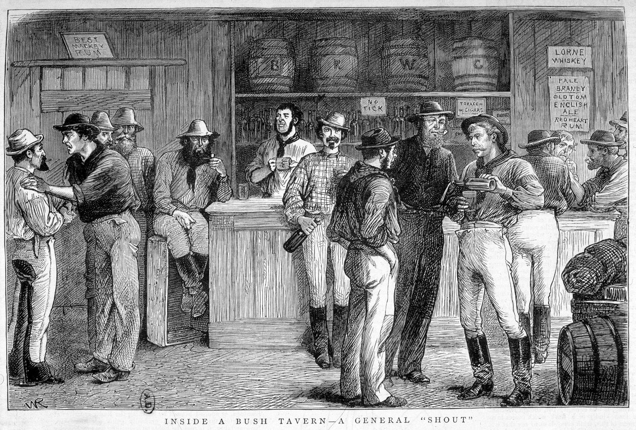 Bush tawerna w Australii, ok. 1880 r. autorstwa Unknown artist