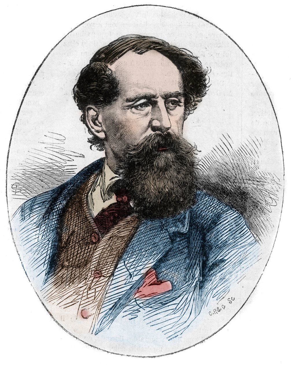 CHARLES DICKENS (1812-1870) - angielski powieściopisarz - Portret brytyjskiego pisarza Charlesa Dickensa (1812-1870) autorstwa Unknown artist