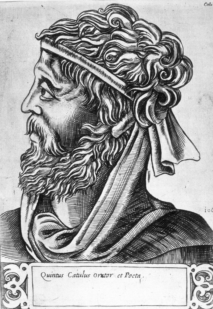 Caius Valerius Catullus dit Catulle (87 - 54 pne) Wyimaginowany portret, rycina z XVII wieku. autorstwa Unknown artist