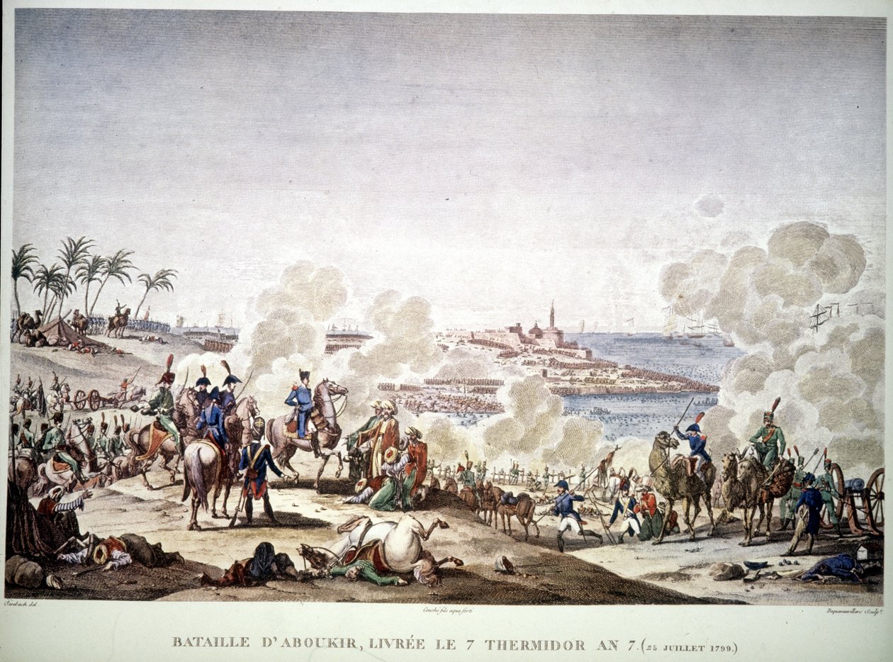 Kampania (wyprawa) Egiptu (1798-1801), Napoleon w Egipcie: Bitwa pod Aboukir, 25 lipca autorstwa Unknown artist