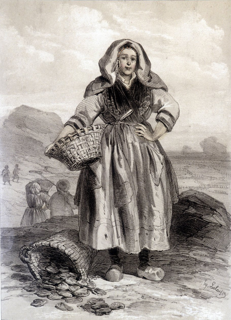 Cancale Ostryg Rybak - litografia autorstwa Unknown artist