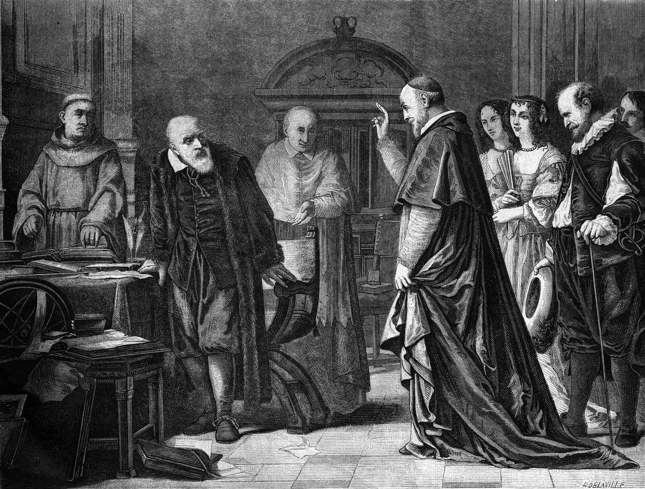 Niewola Galileusza Galilei dit Galileo (1564 - 1642) w pałacu arcybiskupa Sieny. autorstwa Unknown artist