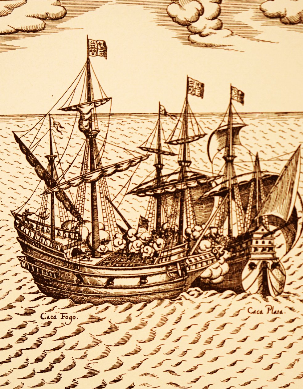 Zdobycie hiszpańskiego galeonu Cagafuego przez Golden Hind dowodzonego przez Francisa Drake