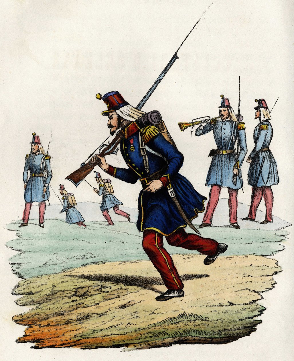 Karabinki orleańskich myśliwych armii francuskiej, utworzone w 1840 r. i wysłane do Algierii w 1841 r. W „”Storia d