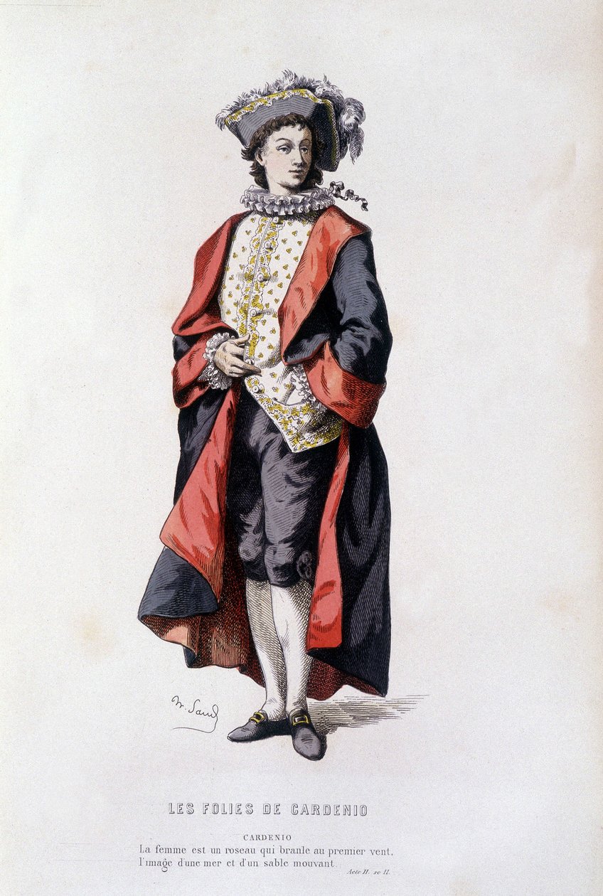 Cardenio w „Szaleństwach Cardenio” (Pichou w 1629), w „Teatrze francuskim w XVI i XVII wieku przed Molierem” Edouarda Fourniera. autorstwa Unknown artist