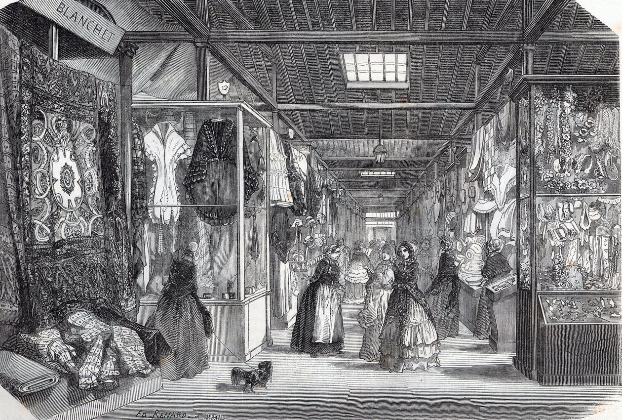 Carre du Palais Royal (Palais-Royal) w Paryżu w XIX wieku - Grawerowanie w „Tableau-de-Paris” Edmonda Texiera 1852 autorstwa Unknown artist
