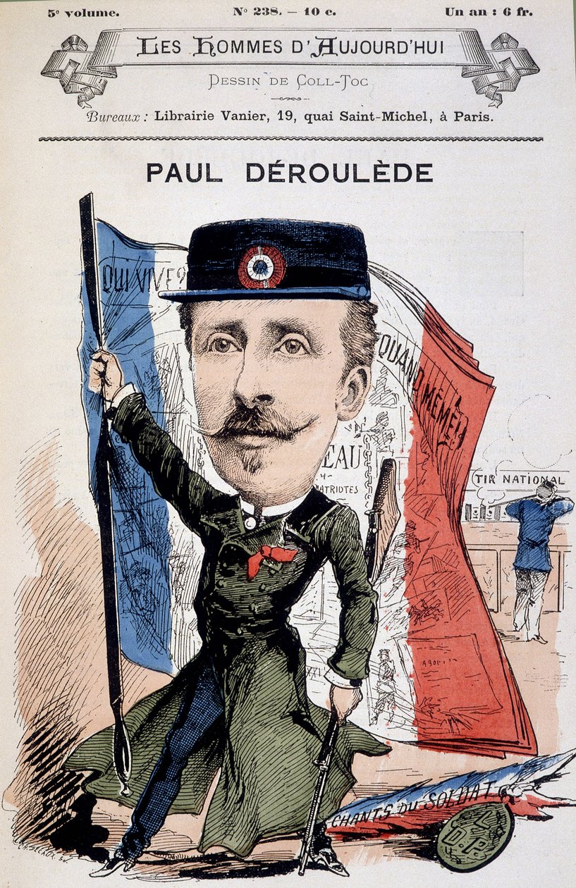 Karykatura Paula Déleède (1846-1914), francuskiego pisarza i polityka. W „Mężczyznach dnia dzisiejszego”. autorstwa Unknown artist