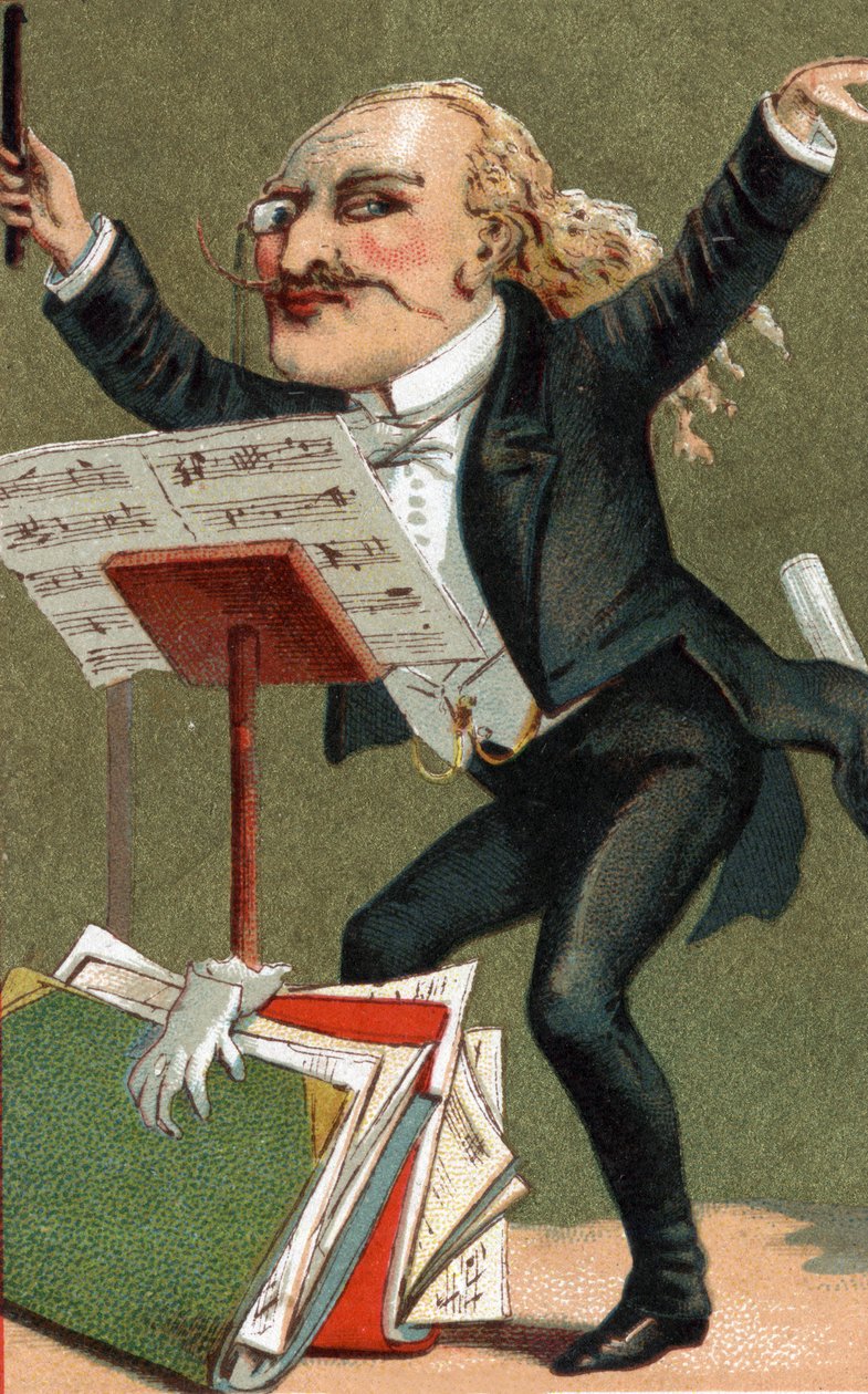 Karykatura dyrygenta z końca XIX wieku. autorstwa Unknown artist