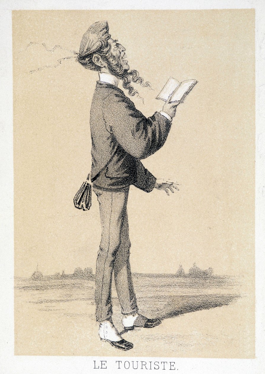 Karykatura angielskiego turysty około 1866 roku. autorstwa Unknown artist