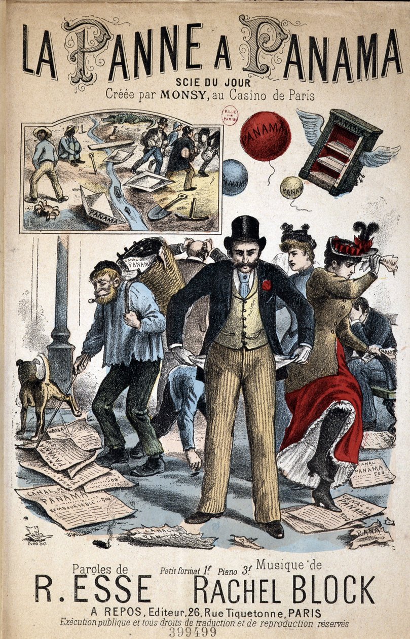 Piosenka z kreskówek „”La Panne a Panama””, ujęcie dnia stworzone przez Monsy w Casino de Paris, słowa R. Esse i muzyka Rachel Block autorstwa Unknown artist