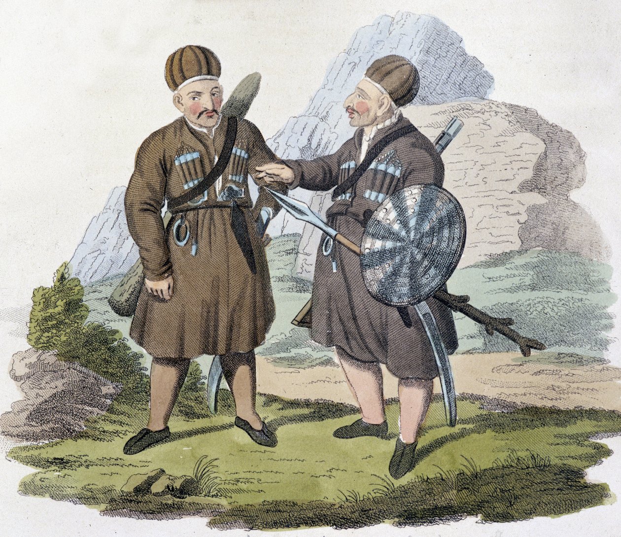 Kaukascy wojownicy, deb. 19 wiek autorstwa Unknown artist