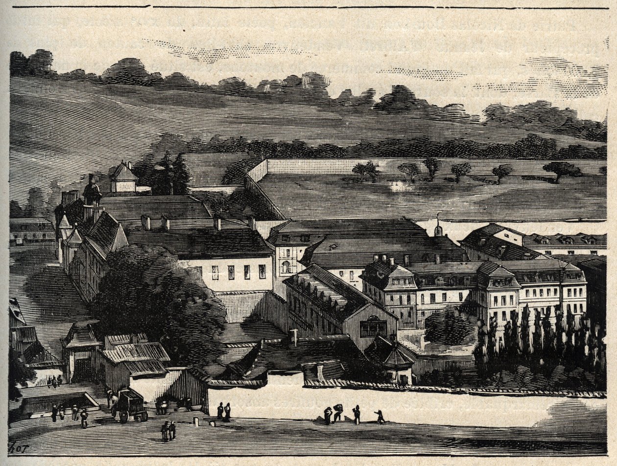 Central House of Clairvaux (więzienie Clairvaux) - Szampania-Ardeny - grawerowanie w „” PATRIE” - PACUREQUIREQUE OPIS FRANCJI W 6 TOMACH PRZEZ LUCIENA HUARDA - koniec XIX wieku autorstwa Unknown artist
