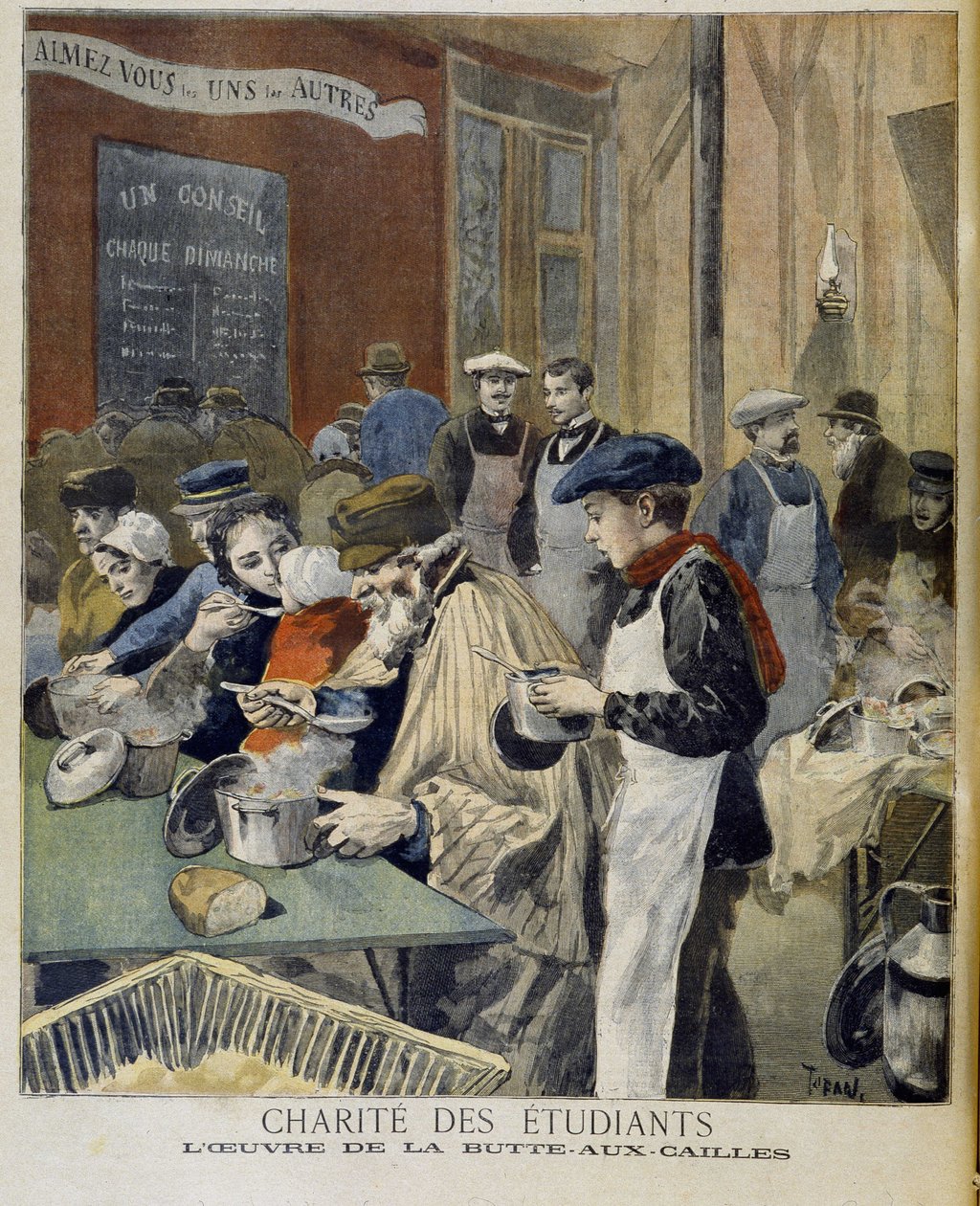 Dobroczynność uczniów, dzieło Butte aux Cailles - w „Le petit journal” z 5 lutego autorstwa Unknown artist
