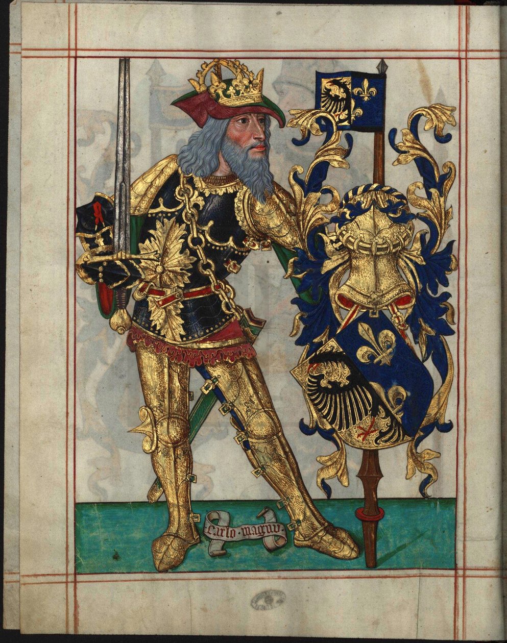 Karol Wielki (742-814) – Karol Wielki (z Księgi Ameiro-Mor) autorstwa Anonim autorstwa Unknown artist