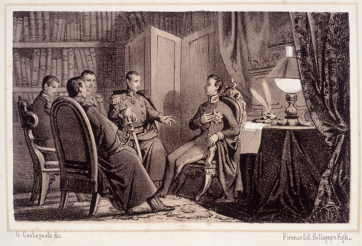 Charles Albert (1798 - 1849) obiecuje pomóc rewolucji piemonckiej w 1821 r. - w „”Storia d