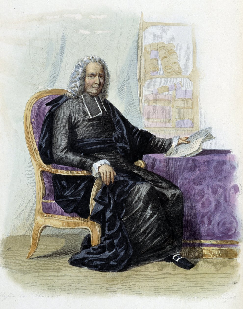 Charles Rollin (1661-1741), pisarz i historyk w red. Mennechet, „Le Plutarque francais”” autorstwa Unknown artist
