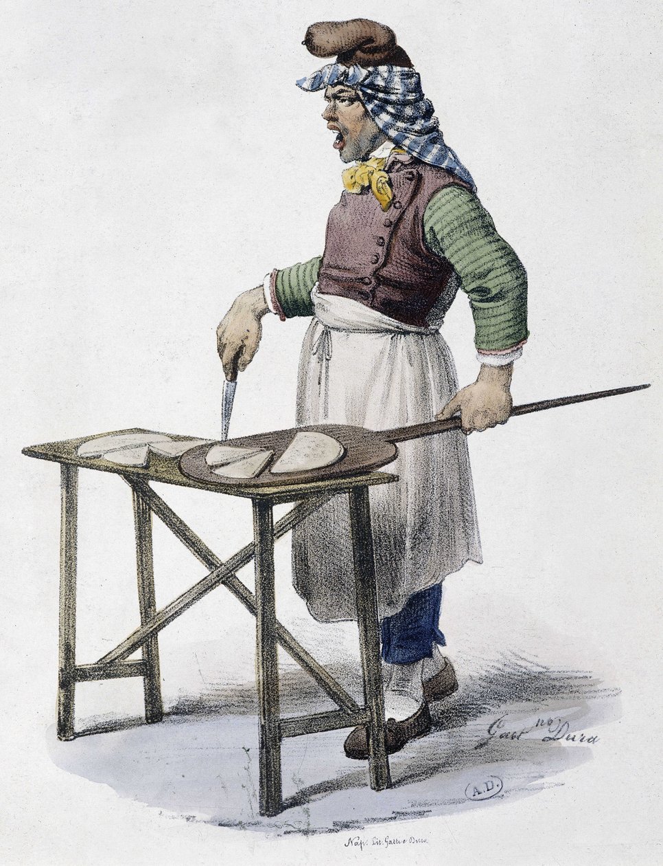 Kupiec serów we Włoszech - litografia autorstwa Unknown artist