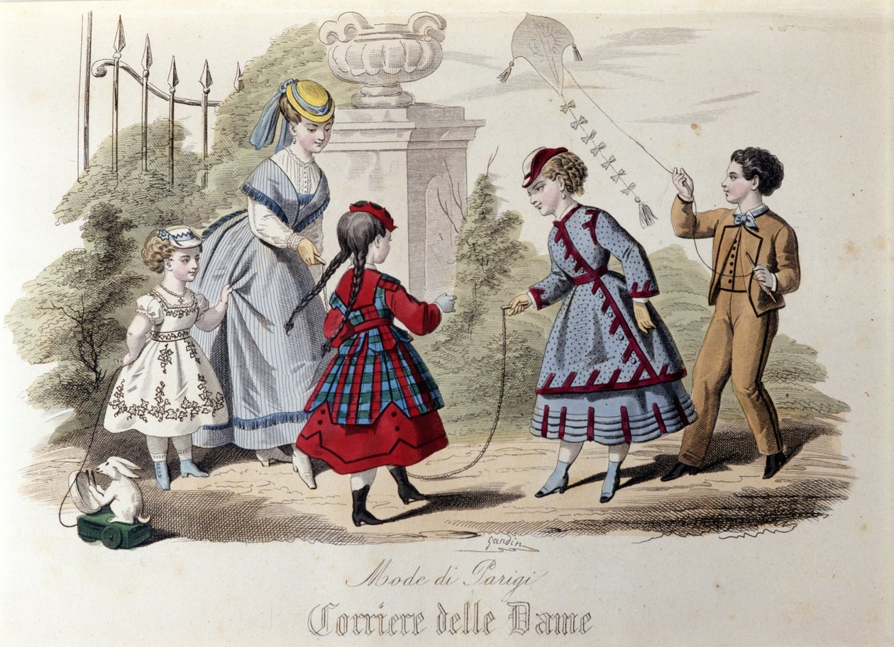 Moda dziecięca w Paryżu w 1866 roku. autorstwa Unknown artist